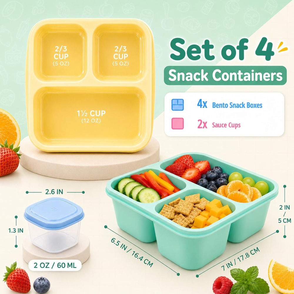 Контейнеры для еды с 3 отделен – обзор и цена Food Snacks Healthy