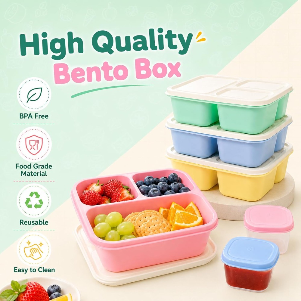 Контейнеры для еды с 3 отделен – обзор и цена Food Snacks Healthy